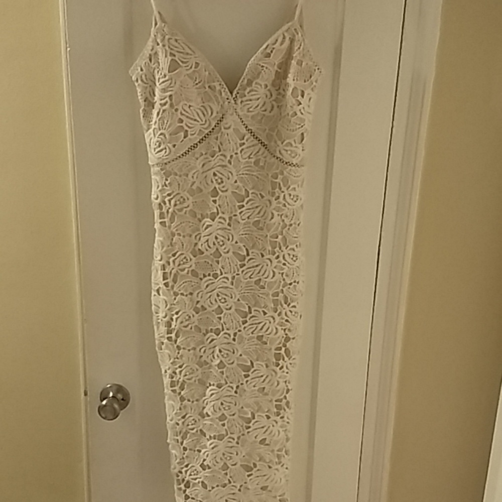 White & cream floral midi dress. Boohoo worn once